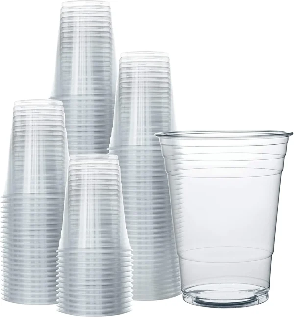 Lot de 100 Gobelets 16oz (400ml) PET Transparent avec Couvercles Bombés - Image 2