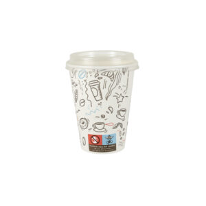 100 Gobelets Carton 7oz avec Couvercle