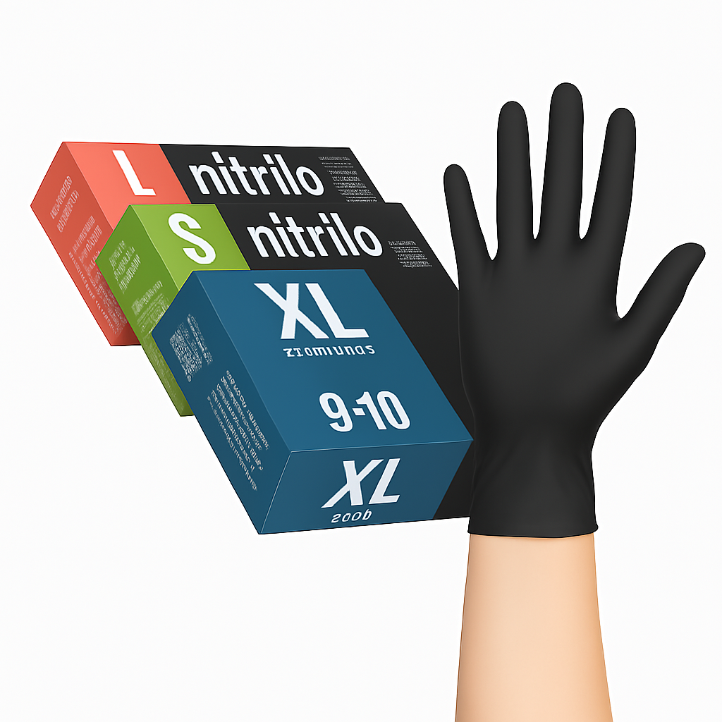Gants jetables noirs